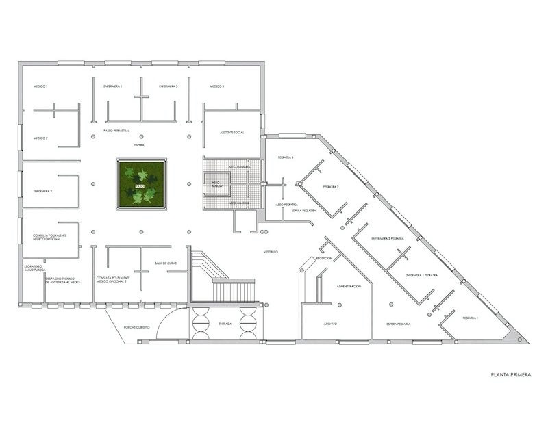 Centro Asistencia Primaria Vitoria-Gasteiz (Alava) 1990 plano planta Arquitecto Vitoria Gasteiz