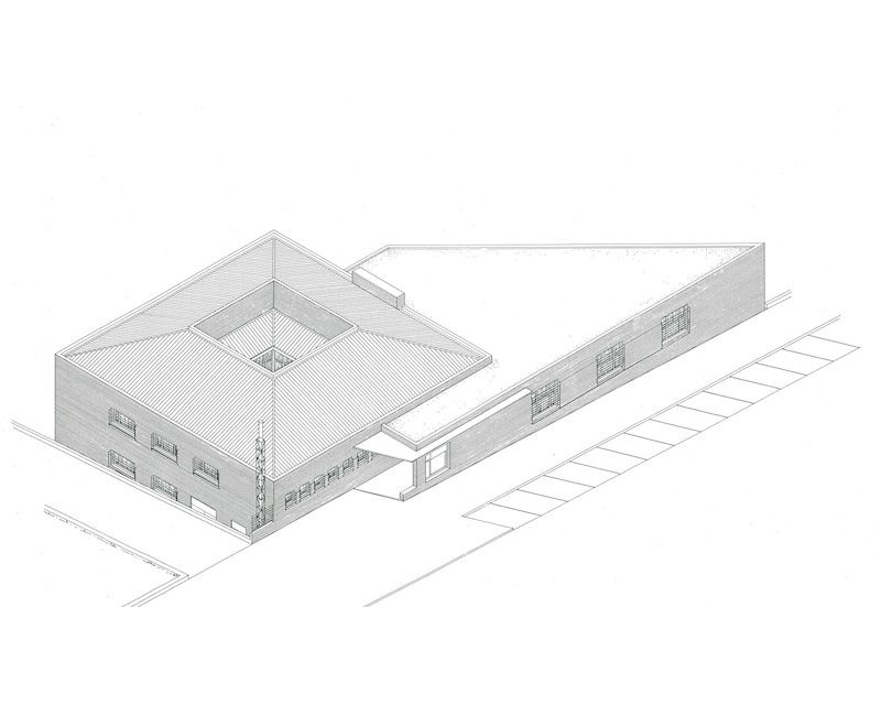 Centro Asistencia Primaria Vitoria-Gasteiz (Alava) 1990 perspectiva Arquitecto Vitoria Gasteiz