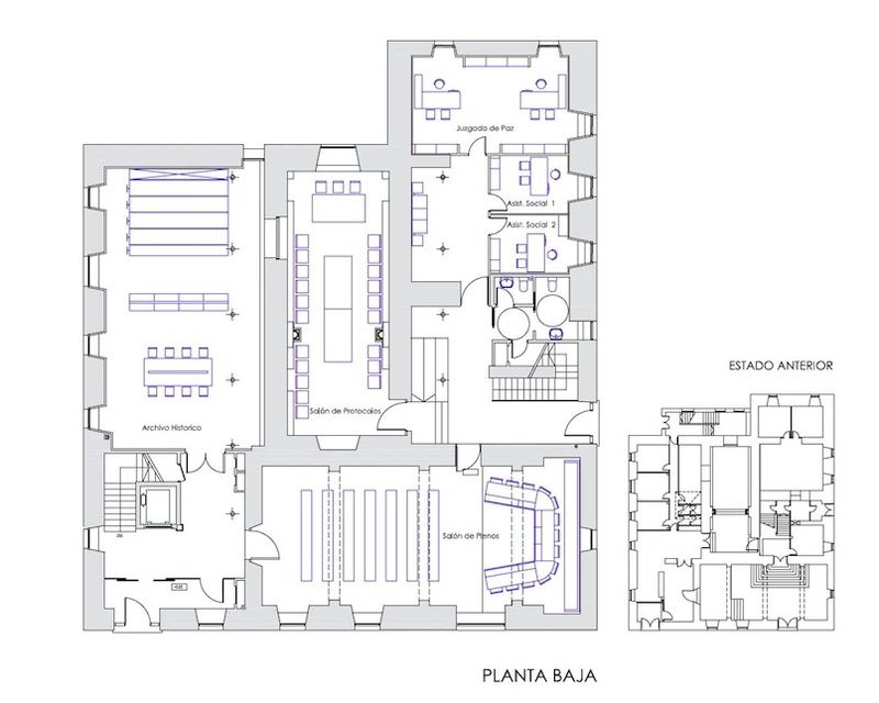 Casa Consistorial Agurain-Salvatierra (Alava) 2005 plano planta Arquitecto Vitoria Gasteiz