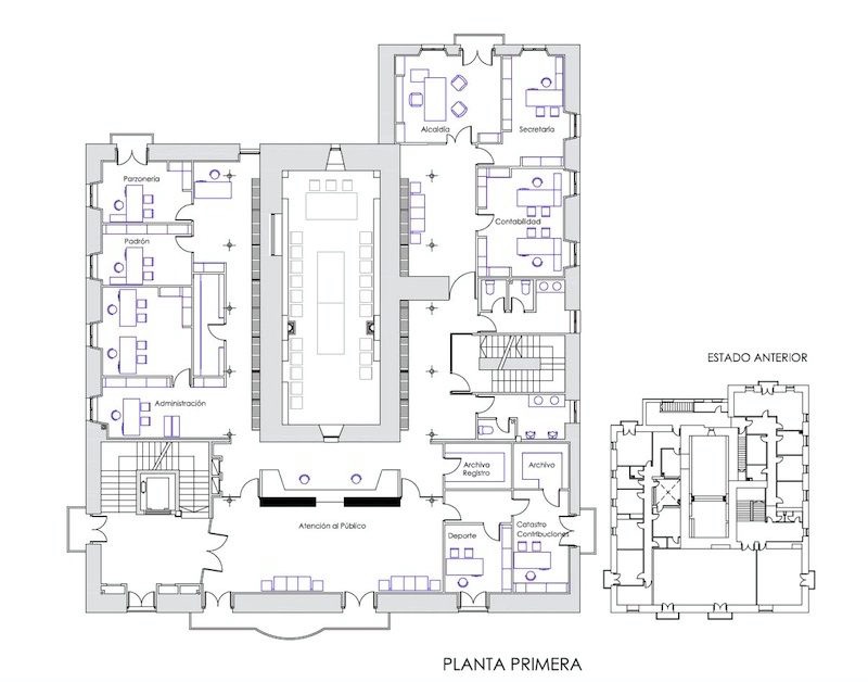 Casa Consistorial Agurain-Salvatierra (Alava) 2005 plano planta Arquitecto Vitoria Gasteiz