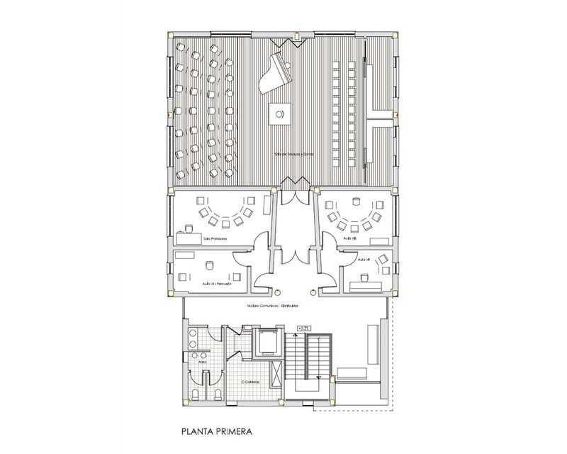 Escuela de Musica Agurain-Salvatierra (Alava) 2009 plano planta Arquitecto Vitoria Gasteiz