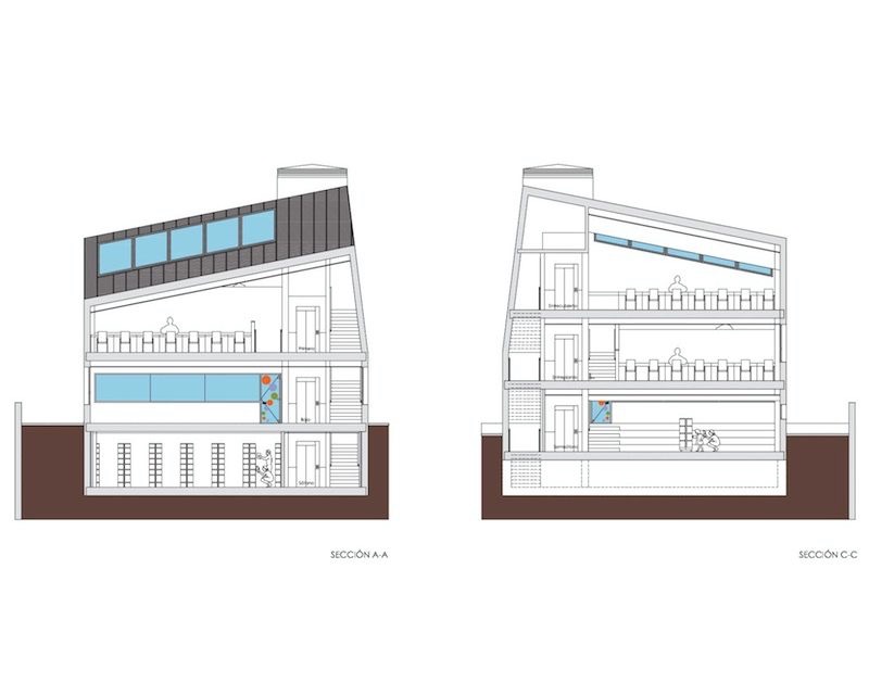 Biblioteca Municipal Agurain-Salvatierra (Alava) 2011 plano seccion Arquitecto Vitoria Gasteiz