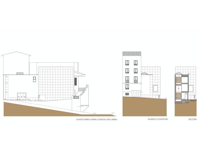 Ampliacion Multiusos Harresi en Agurain/Salvatierra (Alava) 2003 alzado y seccion Arquitecto Vitoria Gasteiz