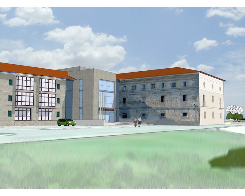 Concurso remodelacion Parador de Turismo Argomaniz Vitoria-Gasteiz (Alava) 2005 perspectiva exterior Arquitecto Vitoria Gasteiz