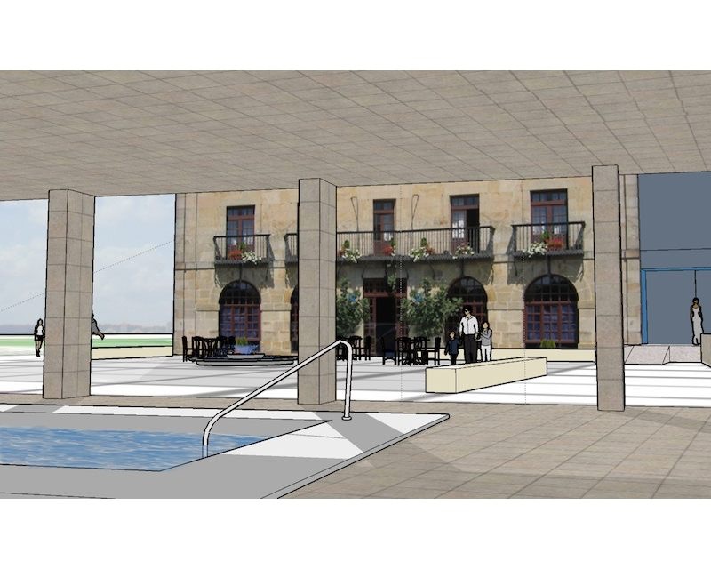 Concurso remodelacion Parador de Turismo Argomaniz Vitoria-Gasteiz (Alava) 2005 perspectiva exterior Arquitecto Vitoria Gasteiz