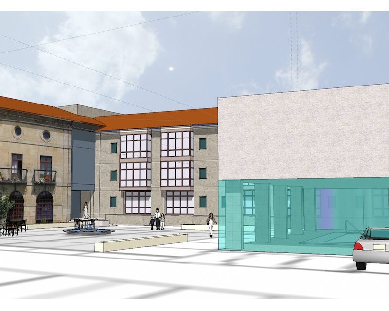 Concurso remodelacion Parador de Turismo Argomaniz Vitoria-Gasteiz (Alava) 2005 perspectiva exterior Arquitecto Vitoria Gasteiz