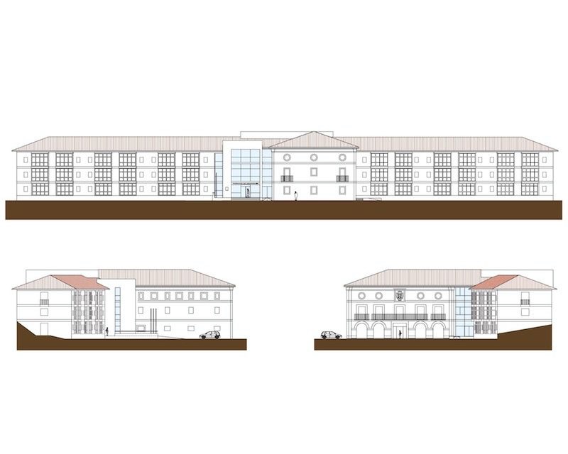 Concurso remodelacion Parador de Turismo Argomaniz Vitoria-Gasteiz (Alava) 2005 plano alzados secciones Arquitecto Vitoria Gasteiz