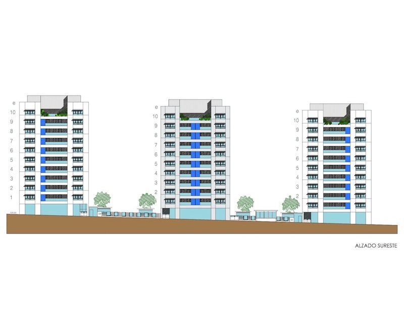 Concurso 189 viviendas sociales Salburua Vitoria-Gasteiz (Alava) 2011 alzados Arquitecto Vitoria Gasteiz