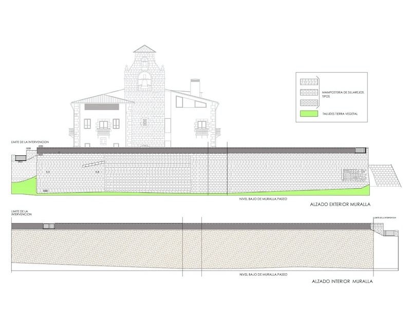 Restauracion Rehabilitacion Lienzo de Muralla en Agurain/Salvatierra (Alava) 2005 imagen exterior Arquitecto Vitoria Gastei