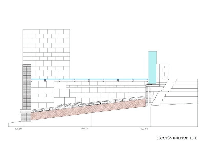Restauracion Rehabilitacion Lienzo de Muralla en Agurain/Salvatierra (Alava) 2009 plano alzado Arquitecto Vitoria Gasteiz