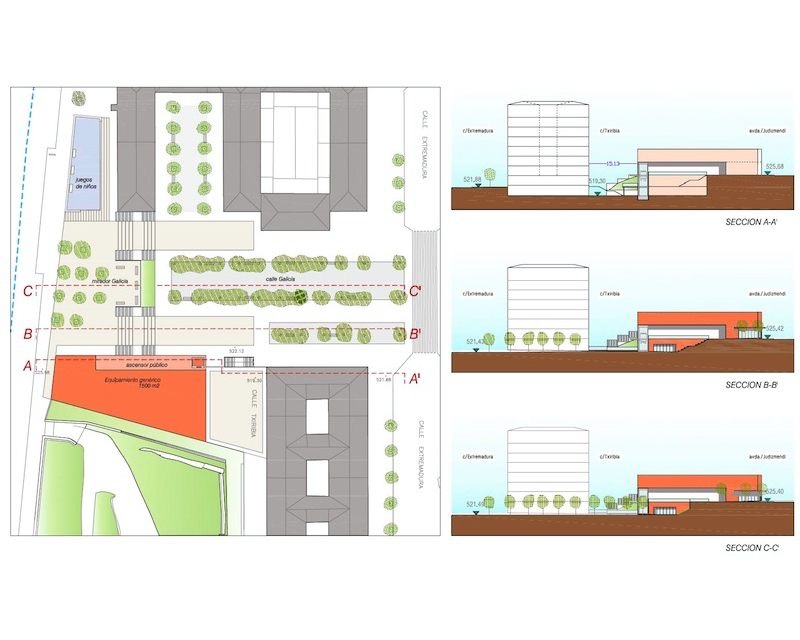 Urbanzacion Barrio de Arana en Vitoria-Gasteiz (Alava) 2011 plano planta alzados y seccion Arquitecto Vitoria Gasteiz