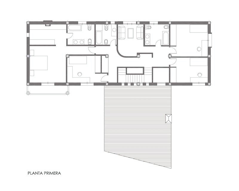 Vivienda unifamiliar en Puerta de Hierro (Madrid) 1985 plano planta Arquitecto Vitoria Gasteiz