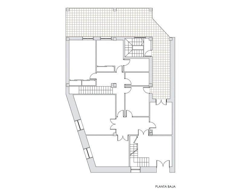 Rehabilitacion vivienda unifamiliar en San Vicente de la Sonsierra (La Rioja) 1989 plano planta Arquitecto Vitoria Gasteiz