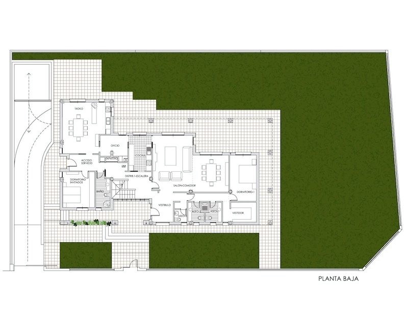 Vivienda unifamiliar en Armentia (Alava) 1998 plano planta Arquitecto Vitoria Gasteiz