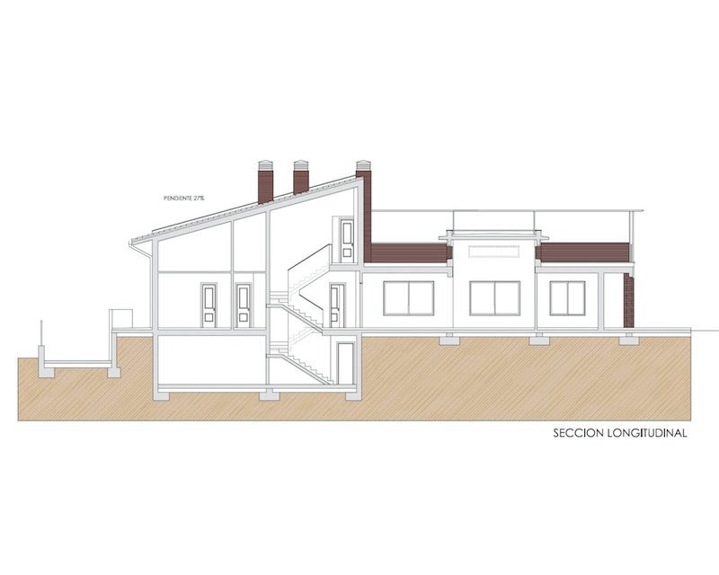 Vivienda unifamiliar en Armentia (Alava) 1998 plano seccion Arquitecto Vitoria Gasteiz